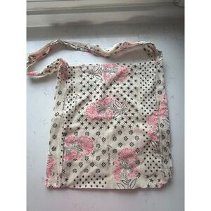 Free People Unique Boho Floral Star Dot Print Cotton Shoulder Bag
